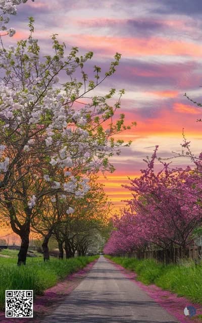 Ծաղկող գարնանային բնապատկերներ | Վարդագույն մայրամուտներ, ծաղկող ծառեր և կենսունակ այգիներ, որոնք արտացոլում են գարնան մեղմությունը, լույսը և թարմությունը